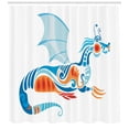 thumbnail image 3 of Ambesonne Cartoon Shower Curtain, Mythologic Dragon, 69"Wx70"L, Multicolor, 3 of 3