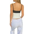thumbnail image 5 of Liacowi Women Summer Contrast Color Camis Tops Sleeveless Spaghetti Strap Square Collar Slim Fit Tank Tops Patchwork Clubwear, 5 of 6
