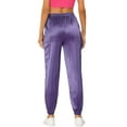 thumbnail image 3 of INSPIRE CHIC Women's Satin Cargo Joggers High Waisted Elastic Waist Casual Pants XS Purple, 3 of 6