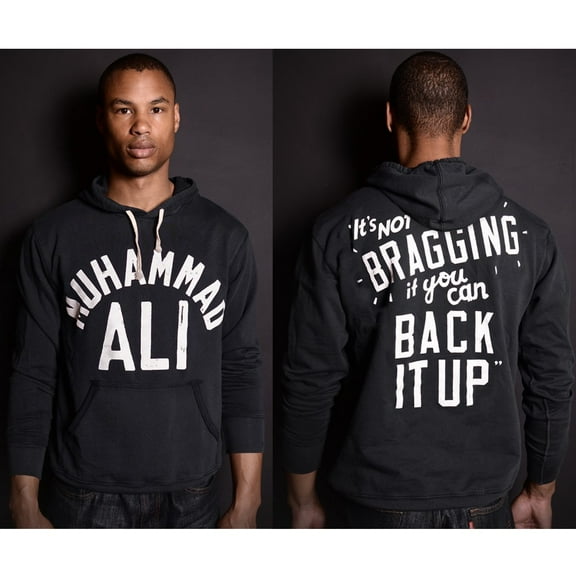 Ali Brag Quote French Terry Hoodie - XL - Vintage Black