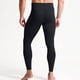 thumbnail image 4 of Pantalones de yoga largos para hombre, de color liso, de cintura alta, con bolsillos, ajustados, para correr, cálidos, de nailon, 4 of 5