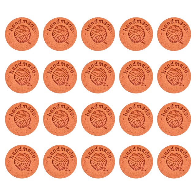 Etiquetas de Cuero Microfibra Unique Bargains 45uds 25mm Diámetro Naranja