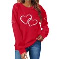 thumbnail image 3 of Tweang Valentine's Day Sweatshirt for Women Long Sleeve Shirts Women Fall Tops Woman Sweatshirt Women's Fall Tops Crewneck Sweatshirts Women's Workout Tops Gray Xl, 3 of 7