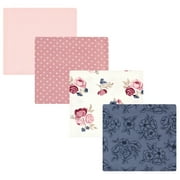 Luvable Friends Hudson Baby Flannel Receiving Blankets 4pk, Blush Rose Floral