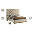 thumbnail image 5 of Pemberley Row Velvet Cream King Bed Rectangular Contemporary 68" Unassembled, 5 of 6