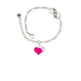 thumbnail image 2 of Delight Jewelry Silvertone Hot Pink Heart with Nurse Hat Silver-tone Paw Infinity Link Chain Bracelet, 6"+2" Extender, 2 of 3