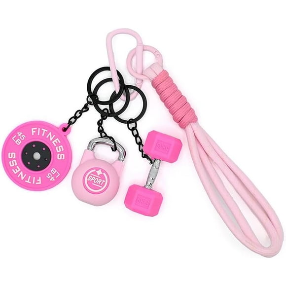 Juego de llaveros con mancuernas de silicona para gimnasio, accesorios motivacionales para gimnasio, regalos de fitness para novio y novia