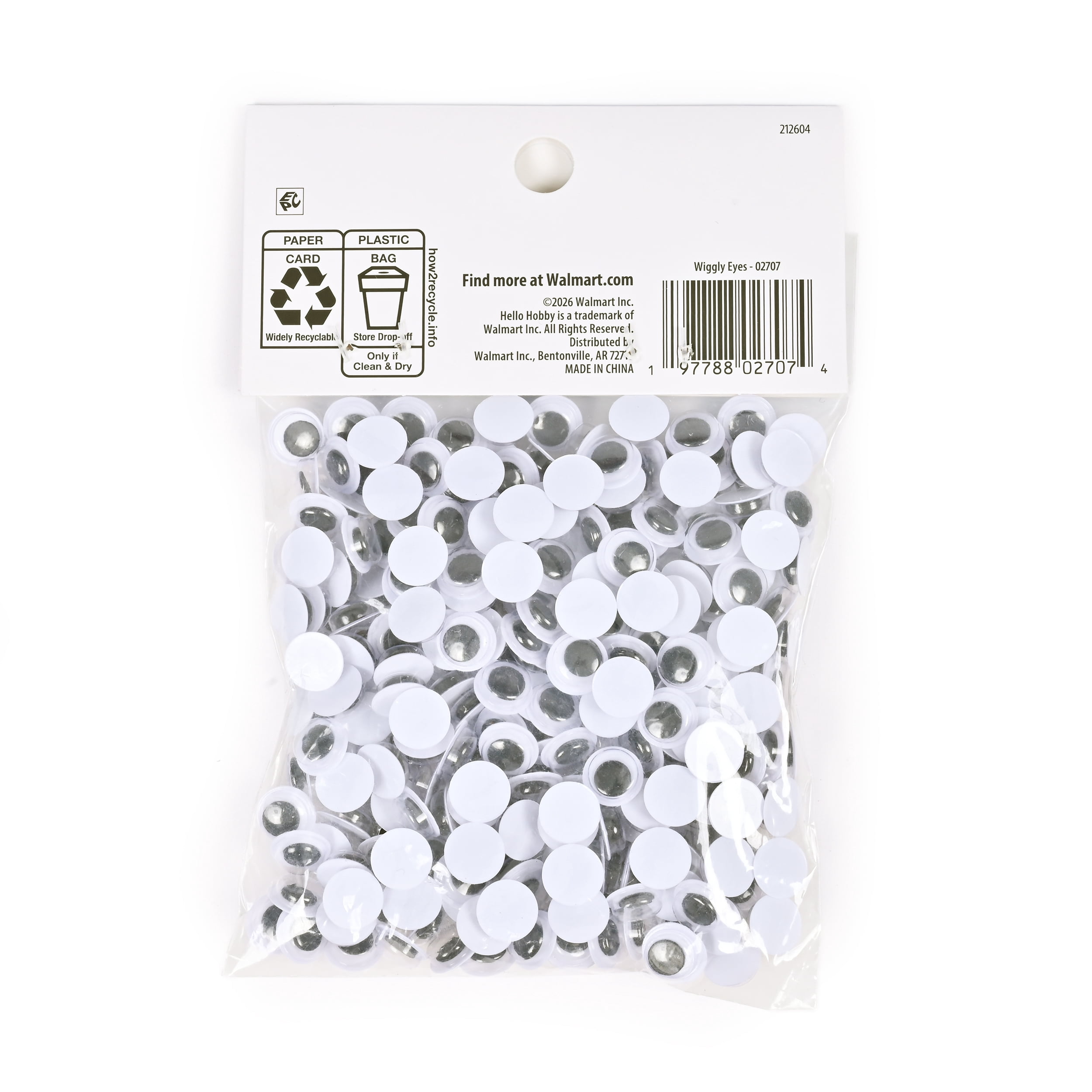 Hello Hobby 300 Count 10mm Wiggle Eyes for Kids Crafts