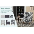 thumbnail image 2 of Lisonu 2-Piece Living Room Set, Upholstered Wingback Armchair (Antique White & Gray) and Solid Wood Coffee Table (Walnut-Tone) for Reading Nook, 2 of 26