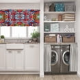 thumbnail image 5 of LALILO Kitchen Curtain Valance With Paisley Silk Art Rod Pocket Window Curtain 52"x 18" Set of 2, 5 of 5