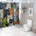 thumbnail image 6 of COMIO Cartoon Colorful Cute Cats Adorable Kitten Animal Oil Painting Shower Curtain for Bathroom Decoration White, 6 of 6
