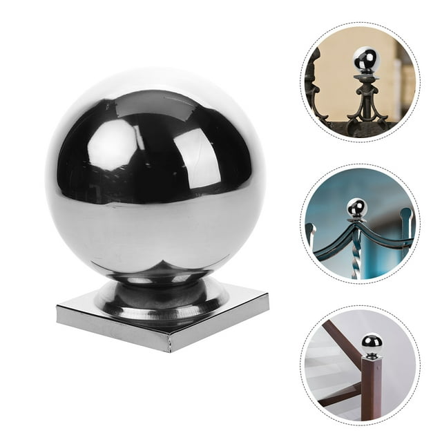 IDEANATEGRATE Boule de Main Courante en Métal Ronde pour Escalier Accessoire Architectural Argenté Usage Extérieur 1Pcs