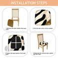thumbnail image 4 of Black and Beige Modern Art Geometric Seat Covers for Dining Room Chairs Set Of 4,Stretch Printed Washable Chair Seat Cover with Elastic Ties and Button,Removable Waterproof Couch Cushion Covers, 4 of 6