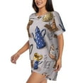 thumbnail image 2 of Rocae Antique Vintage Teapot Coffee Grinder for Two Piece Sleepwear Pajamas Sets for Women Soft Short-Sleeved Pjs with Lounge Shorts X-Large, 2 of 9
