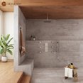 thumbnail image 2 of Ceiling Mounted Rain Mixer Shower Faucet Set 12 inch Thermostatic Square Rainfall Shower Head with 6 Body Spray Jets, 2 of 9