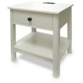 thumbnail image 4 of DecorTech Traditional Rectangular End Table with AC Power and USB Charging Ports, White, 4 of 12