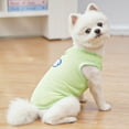 thumbnail image 4 of Puppy Embroidered Teddy Vest Summer Cute Dog Clothes Hollow Out Breathable Pomeranian Pullover Fashion Mesh Maltese T-Shirt Green 2XL, 4 of 5