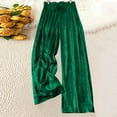 thumbnail image 2 of lcziwo Prime Day Sales, Women's Loose Fit Casual Wide Leg Work Pants Fashion Glitter Party Outfits Drawstring Elastic High Waist Palazzo Pants with Pockets Green XL, 2 of 9