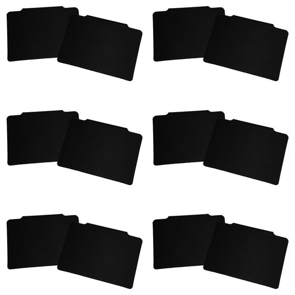 LOLIPPYY 12Pcs Removable Clip on Basket Labels Black Metal Matte Finish for Pantry and Storage Containers