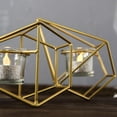 thumbnail image 5 of BalsaCircle 16.5" Gold Jointed Geometric Stand Tealight Votive Glass Candle Holders Party Wedding, 5 of 6