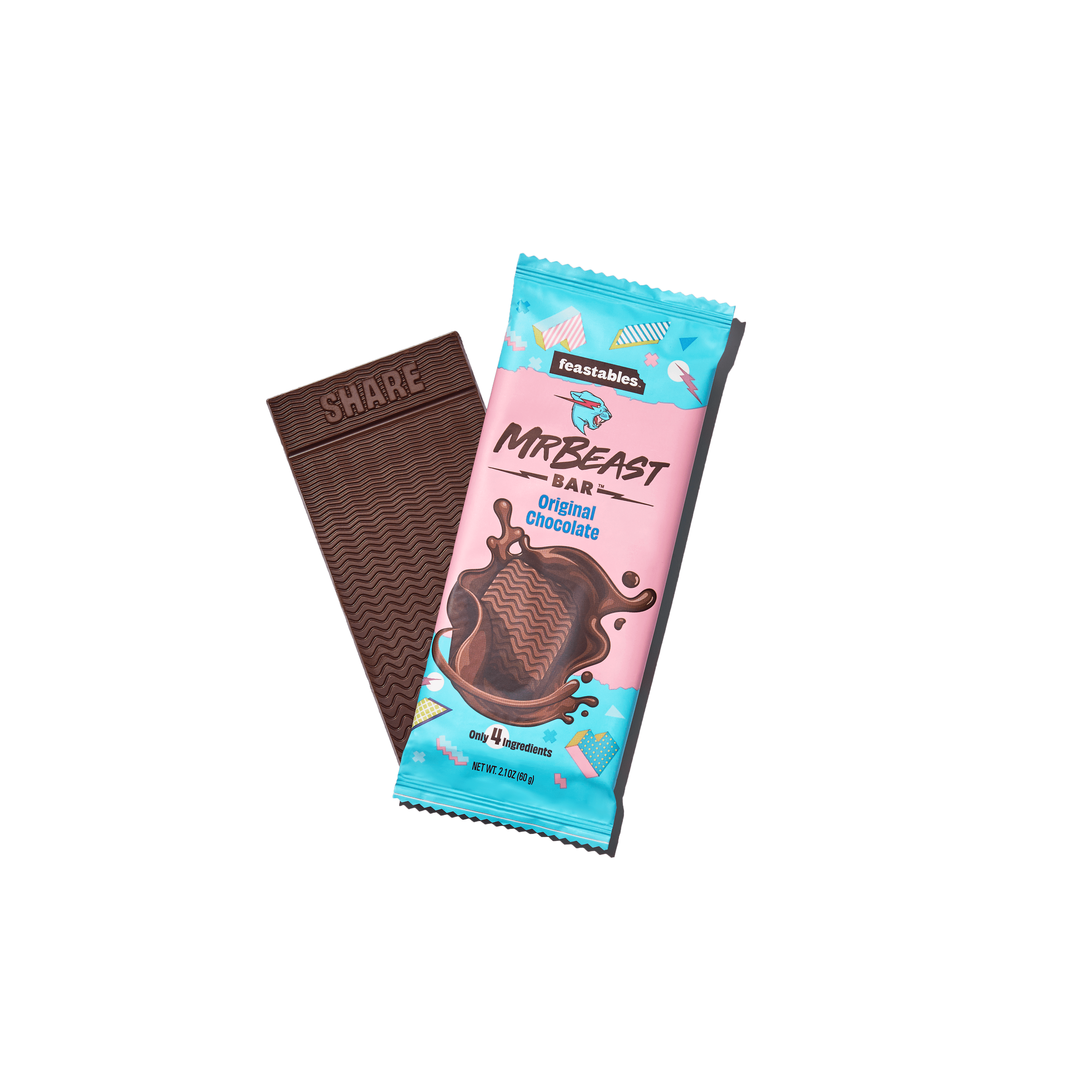 Feastables MrBeast Original Chocolate Bar 2.1 oz 60g 1 bar 