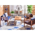 thumbnail image 3 of Safavieh Alda Outdoor 4 Pc Conversational Set - Natural/Navy/White, 3 of 8