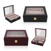 10 Grids Wood Watch Display Case Jewelry Storage Holder Box Organizer Gift
