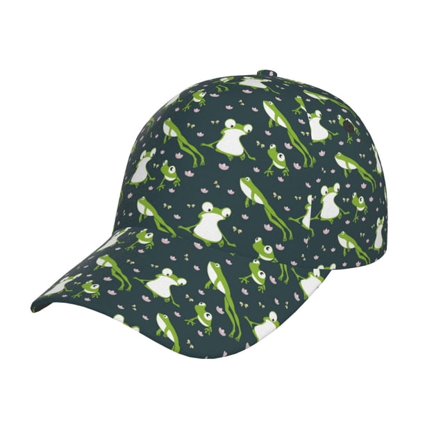 Fotbe Green Frogs Gorro Clásico de Béisbol, Gorra Ajustable con Broche Snapback, Gorro de Exterior de Algodón Suave