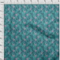 thumbnail image 3 of oneOone Cotton Poplin Dusty Teal Green Fabric Leaves & Flamingo Dress Material Fabric Print Fabric By The Yard 42 Inch Wide, 3 of 4