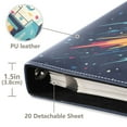thumbnail image 3 of FORMRS 3 Ring Photo Album 4"x6" Self Adhesive Large Capacity PU Leather Cover, Rocket Pattern, 3 of 8