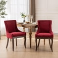 thumbnail image 4 of Bellemave Velvet Dining Room Chairs Set of 2, Upholstered Tufted Dining Chair with Solid Wood Legs for Kitchen (2-Pcs Set, Wine Red), 4 of 9