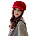thumbnail image 1 of Gorra de vendedor de periódicos para mujer, mezcla de lana, Retro, Color sólido, moda para niñas, Gatsby, taxista, boina con visera, gorras para mujer, 1 of 6