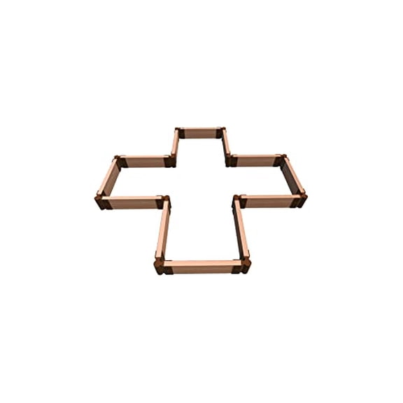 CLASSIC SIENNA 'MILITARY MEDALLION' RAISED GARDEN BED (KIT CROSS) 6' X 6' X 5.5" - 2" PROFILE