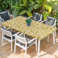 thumbnail image 2 of Yelllow Floral Table Cloths for 3 Foot Rectangle Tables, Vintage Rustic Plants Flowers Spring Patio Waterproof Elastic Fitted Tablecloths, Washable Rectangular Table Cover for Camping, 2 of 8