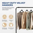 thumbnail image 3 of QUIOCOZY Black Velvet Hangers 30 Count - Heavy Duty, Non-Slip Design with Shoulder Notches & 360° Rotating Hooks, 3 of 7