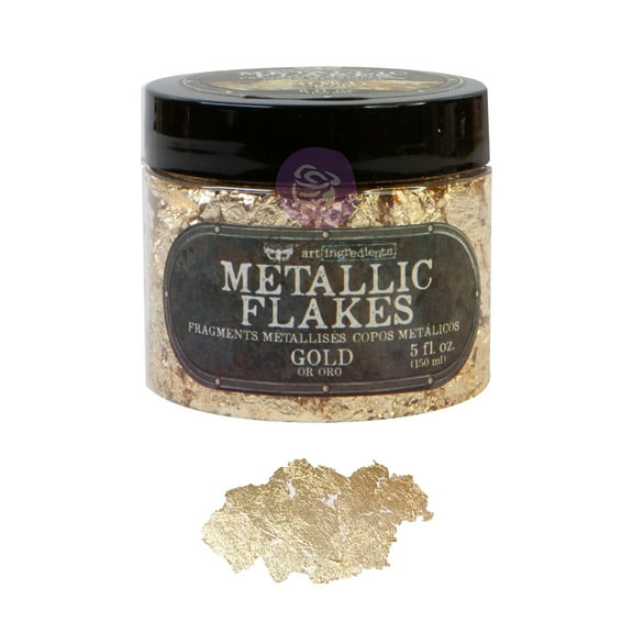 PRIMA MARKETING INC Art Ingredients - Metal Flakes - Gold - 1 jar, total weight 30g including container UPC 655350968816
