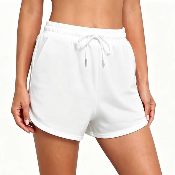 Admvng Womens Shorts Elastic Waist Drawstring Casual Comfy Running Shorts with Side Pockets for Gym Loungewear