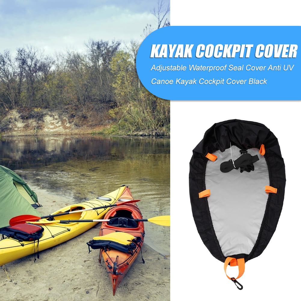 Adjustable Waterproof Seal Cover Anti UV Canoe Kayak Cockpit Cover Black 