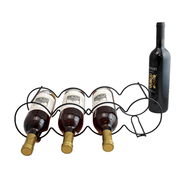 Dependable Industries Black Matte Stackable Table Top Wine Rack - Holds up to 7 Bottles