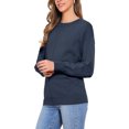 thumbnail image 4 of INSPIRE CHIC Long Sleeve Sweater for Women's Crew Neck Basic Knit Pullover Top S Grey Blue, 4 of 6