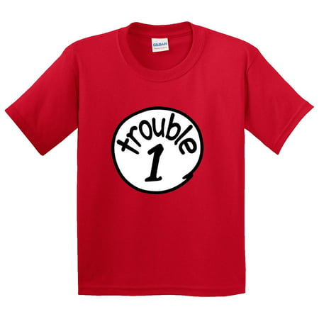 New Way 721 - Youth T-Shirt Trouble 1 One Dr Seuss Thing Parody