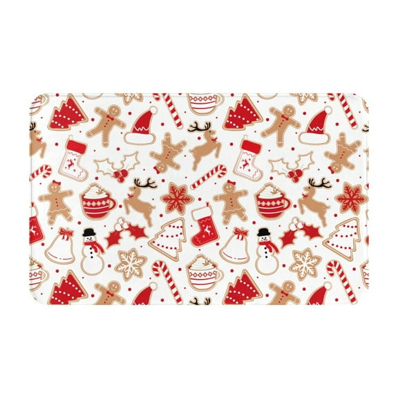 Bathroom Rugs Non Slip Washable - Gingerbread Holiday Sweets Kitchen Mats for Floor, Area Rugs for Entryway Rugs Indoor, Laundry Bathroom Room Door Rug with Rubber Backing 20x31.5in