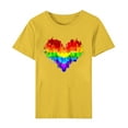 thumbnail image 4 of PVCS Womens Tops Women's Festival Colorful Heart Shaped Printed Round Neck Short Sleeved Top, 4 of 8