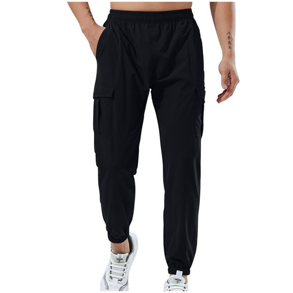 YYDGH Men's Cargo Sweatpants Lightweight Jogger Pants Athletic Running Trousers Elastic Waist Loose Fit Pant with Pockets