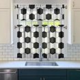 thumbnail image 3 of Kitchen Curtains 36 Inch Short - 3 Panel Set, Rod Pocket Window Curtain, 100% Polyester for Farmhouse, Cafe, Kitchen, Living Room, Bedroom, Sports-Themed Design, Easy Wash, 3 of 6