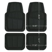 Auto Drive 4PC PREMIUM RUBBER CAR MAT TOLL BLACK- Universal Fit for Cars, Trucks,202WM35
