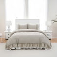 thumbnail image 2 of Move Over Taupe Ruffle Duvet Cover Set King Boho Ruffled Pattern Design Taupe Bedding Set for Bedroom, 2 of 8
