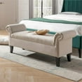 thumbnail image 4 of Maklaine Modern Roll Arm Entryway Accent Bench in Sky Neutral, 4 of 13