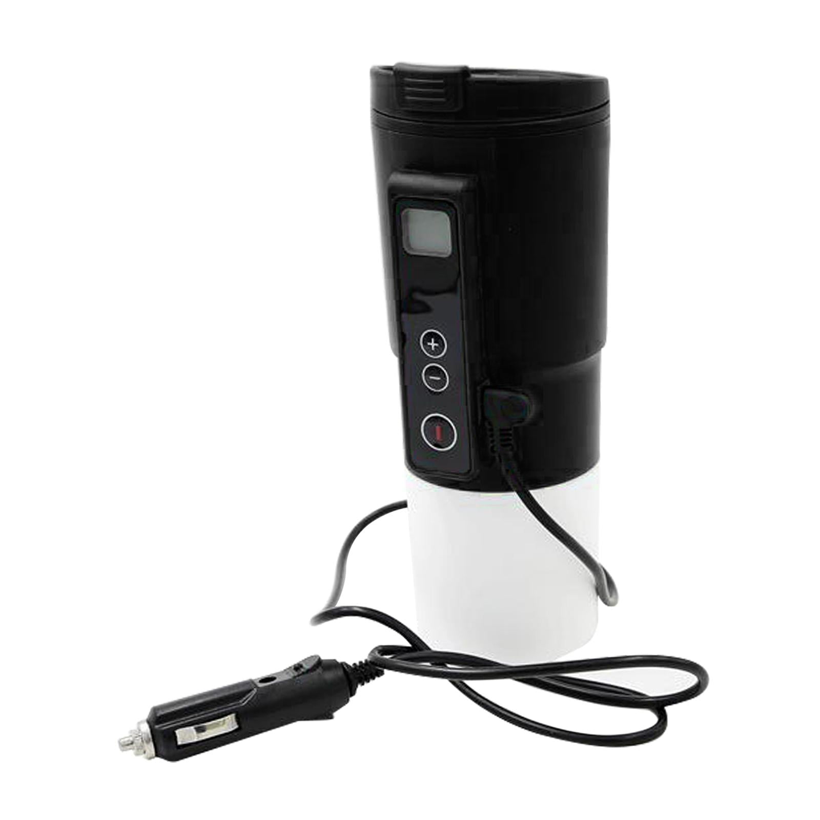 12V Car Heating Mug Auto Heated Cup, 500ml Stainless Black