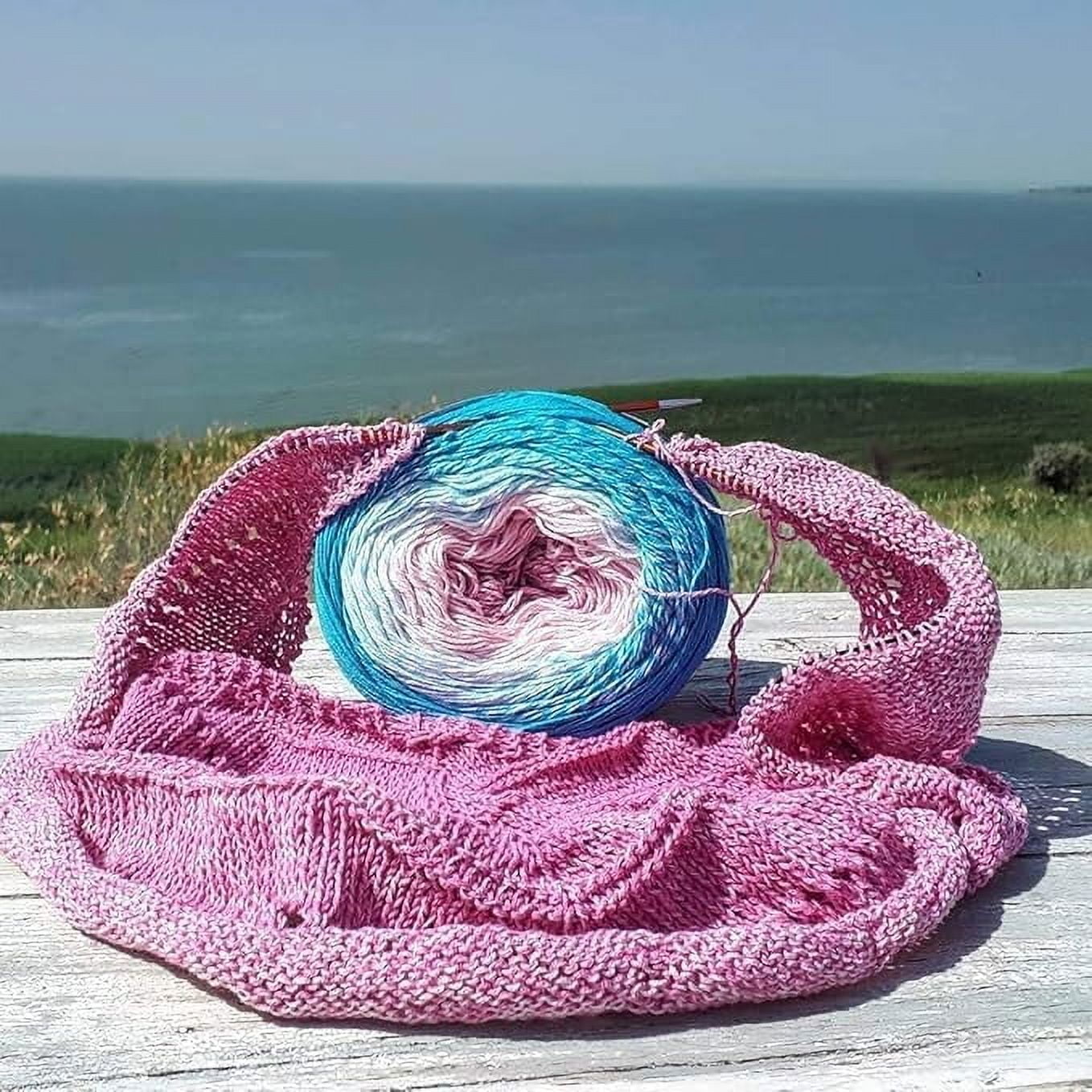 Troyarn Harmony Light Gradient Yarn Cotton Acrylic Glitter Blend,Soft Lightweight Sport Weight Glitter Yarn for Crochet, Knitting, Baby Blankets, Shawls,Summer Projects 1 Fine - 260g/1094 yd (123264)